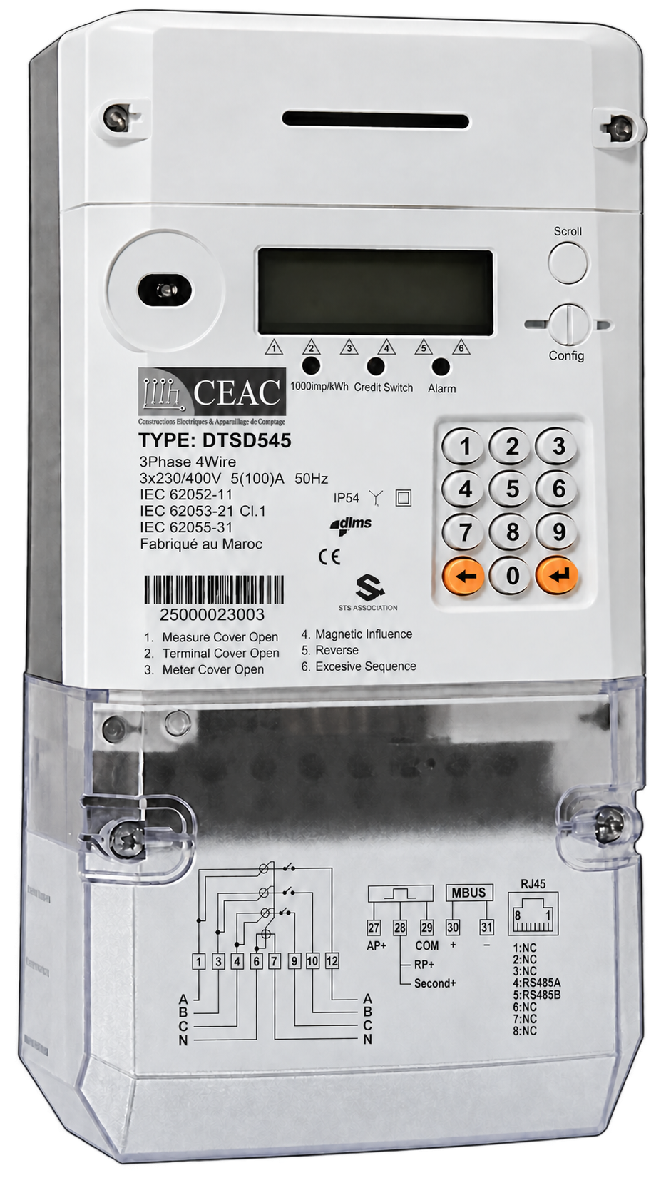 Compteur CEAC à prépaiement triphasé