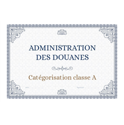 Visuel CEAC — Administration des Douanes, catégorisation classe A